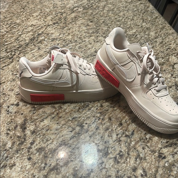 Nike Shoes - New Nike Women’s Air Force 1 Shadow Sneakers Beige with Pink Accent